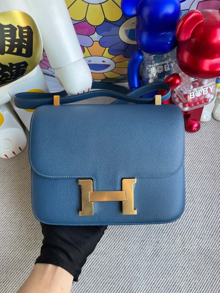 Hermes Constance 18CM Epsom HandMade S4 Deep Blue Gold Hardware