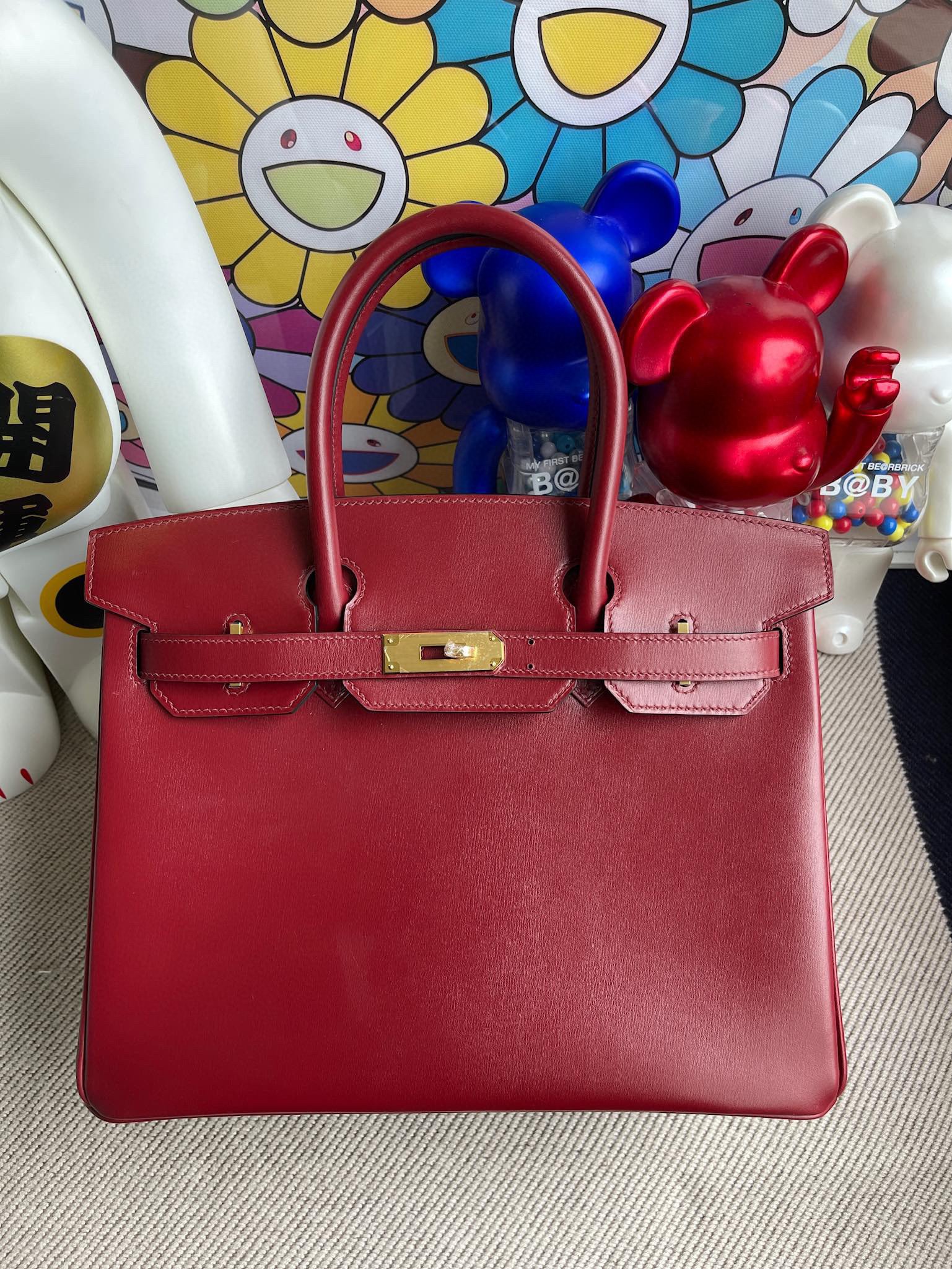 Hermes Birkin 30CM Boxcalf Rough H Gold Hardware Full Handmade