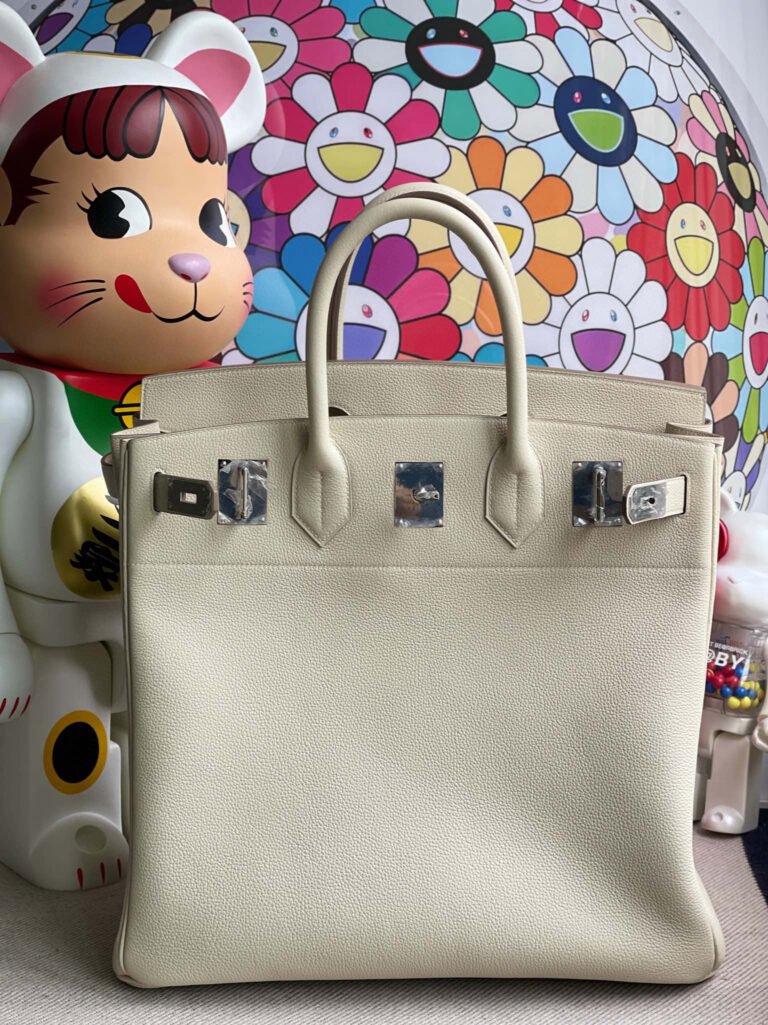 Uncle Bench Factory Hermes HAC 40CM For Man Togo Leather CK10 Craie PHW Full Handmade