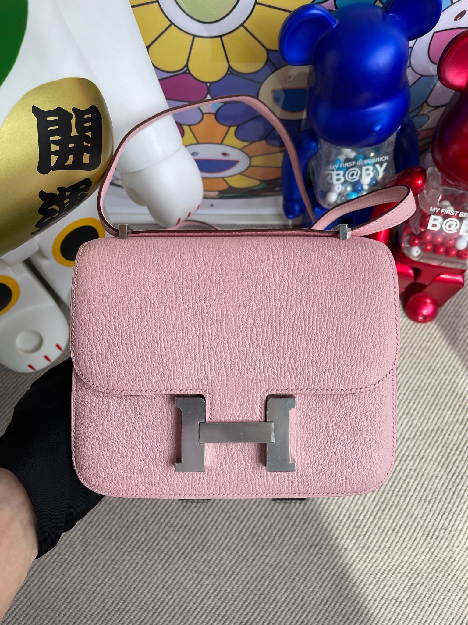 Hermes Constance 18CM Chevre 3Q Rose Sakura PHW Handmade