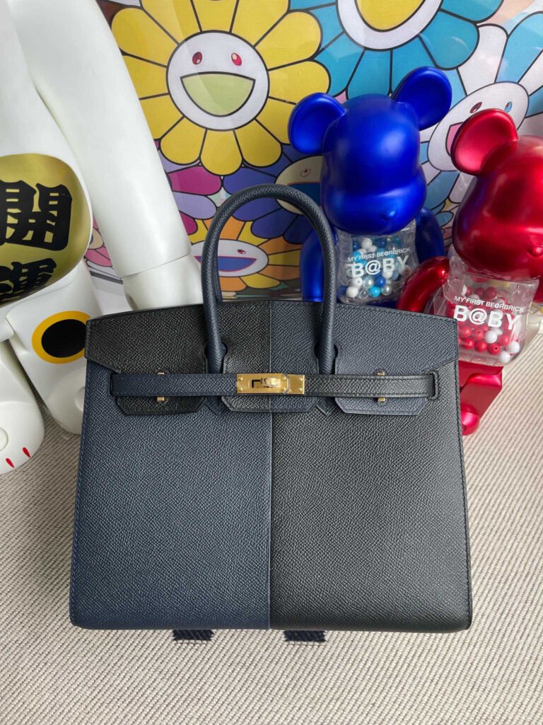 Hermes Birkin 25CM Epsom CK89 Nior / 2Z Blue Nuit / B3 Blue Zanzibar Handmade