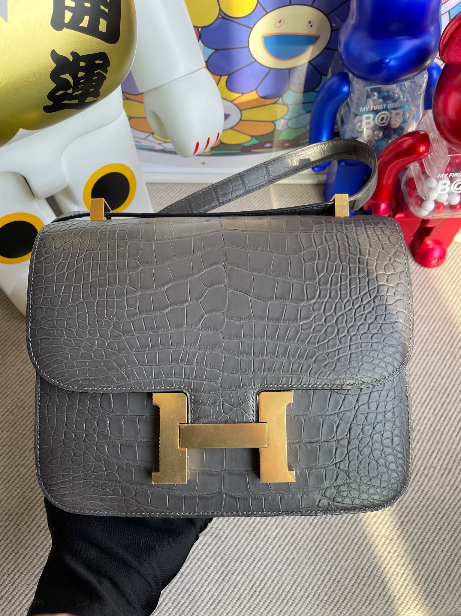 Uncle Bench Constance 24CM Matte Alligator 8F Etain Gold Hardware