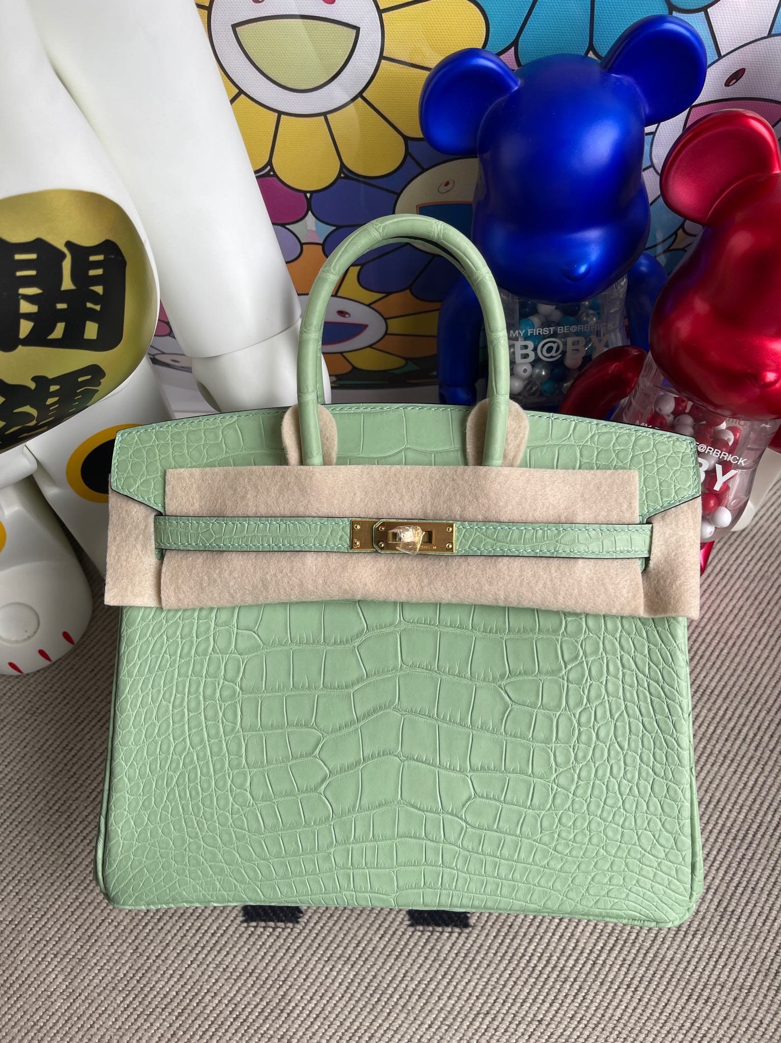 Hermès Birkin Alligator matt 6U Mint green 25cm