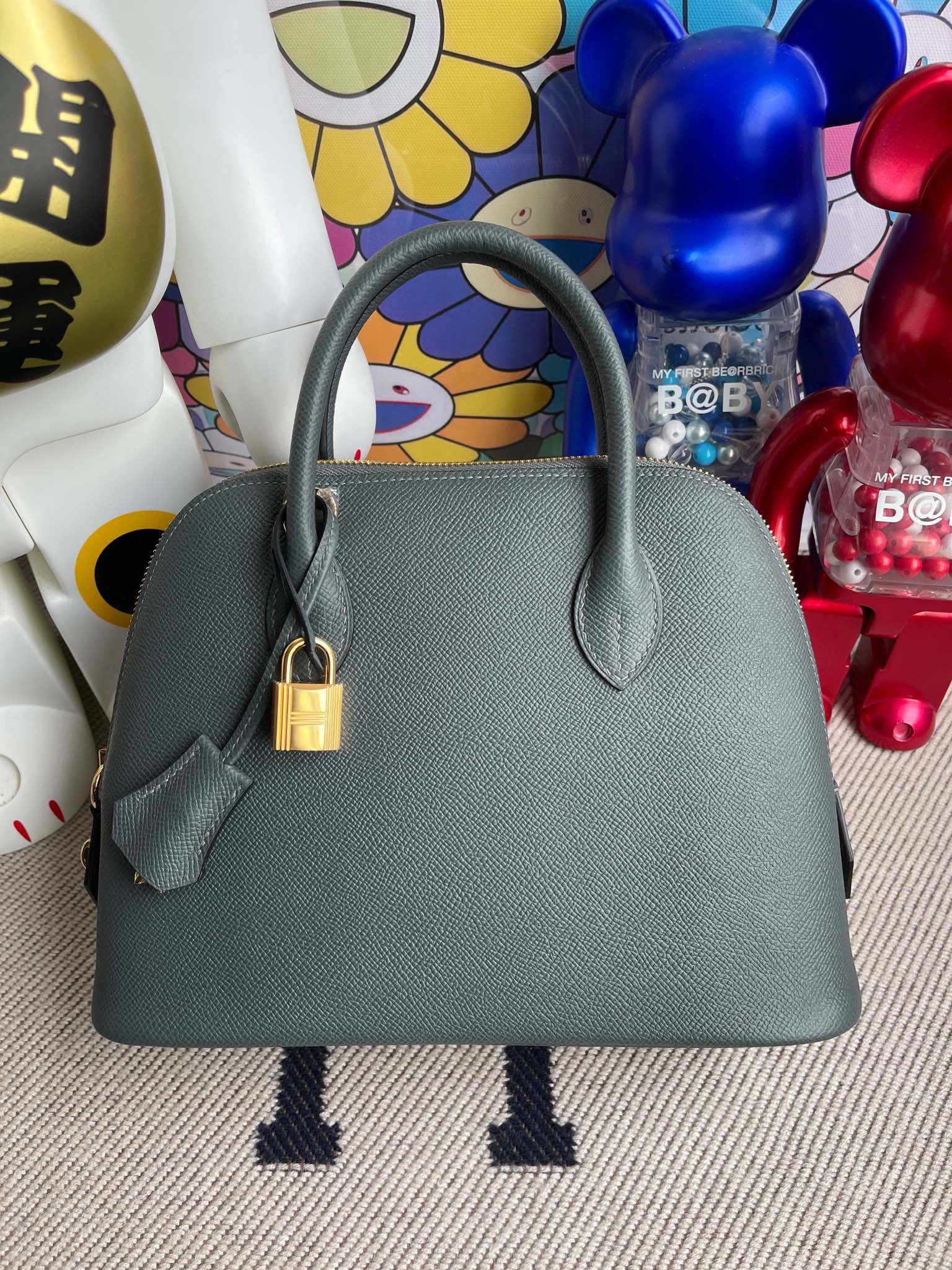 2021 New Hermes Bolide 25CM Epsom Y7 Bleu Orage GHW Handmade