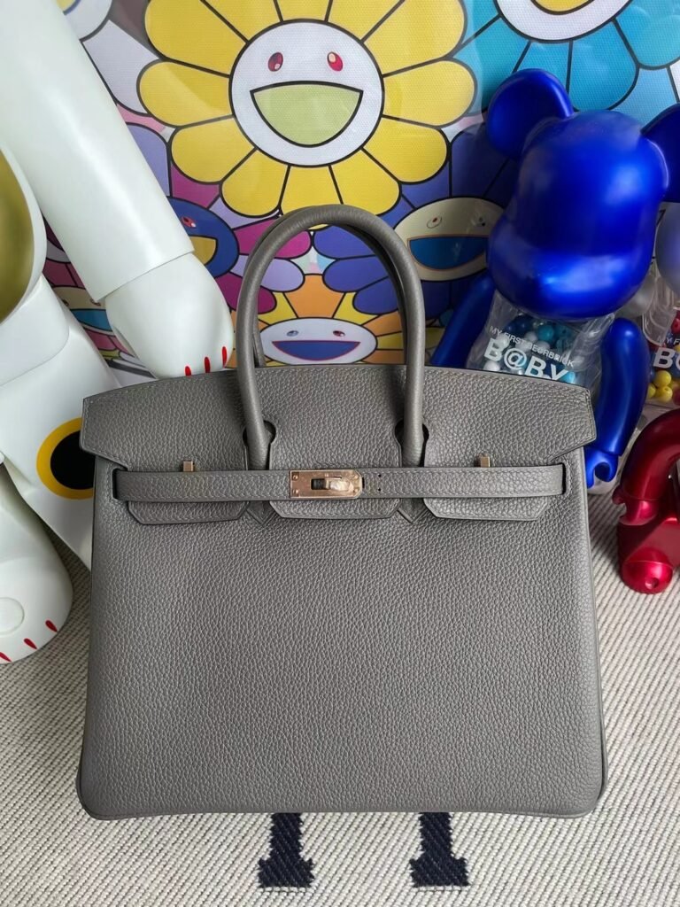 Hermès Birkin Togo 8F Etain rose gold hardware 25cm