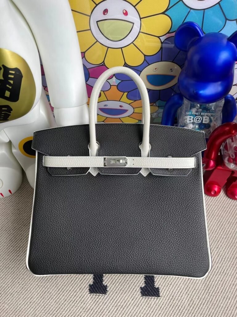 Hermès Birkin Sellier Epsom Ck10 Craie & Ck89 Black 25cm