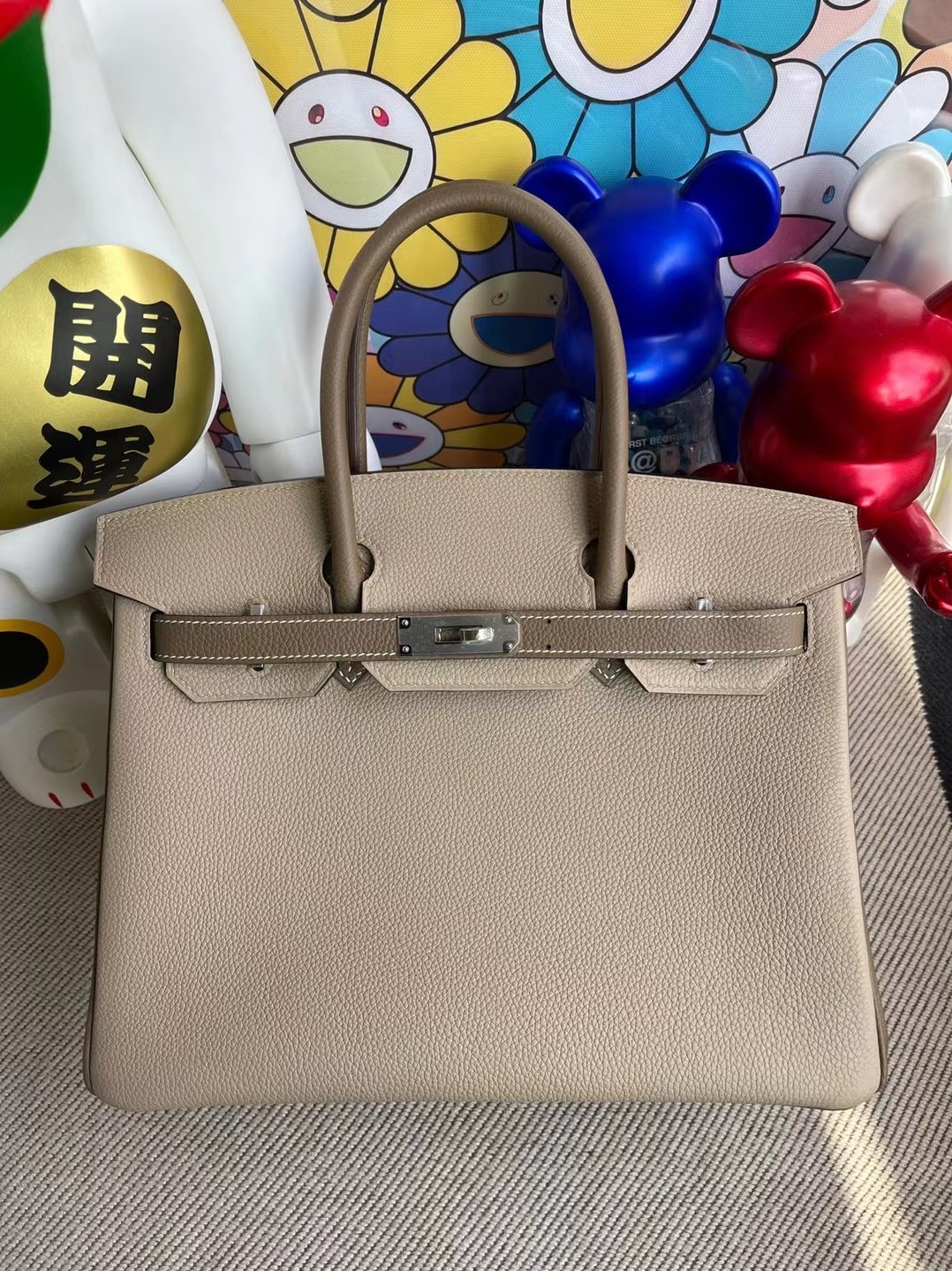 Uncle Bench Hermes Birkin Hss Togo Ck81 Dove gray & Ck18 Etoupe Silver buckle marks 25cm