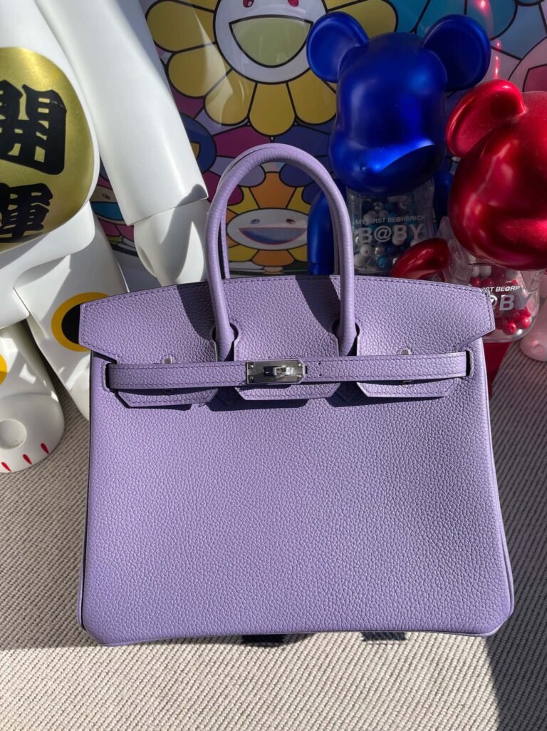 Uncle Bench Hermes Birkin togo Lavender purple Silver buckle 25cm