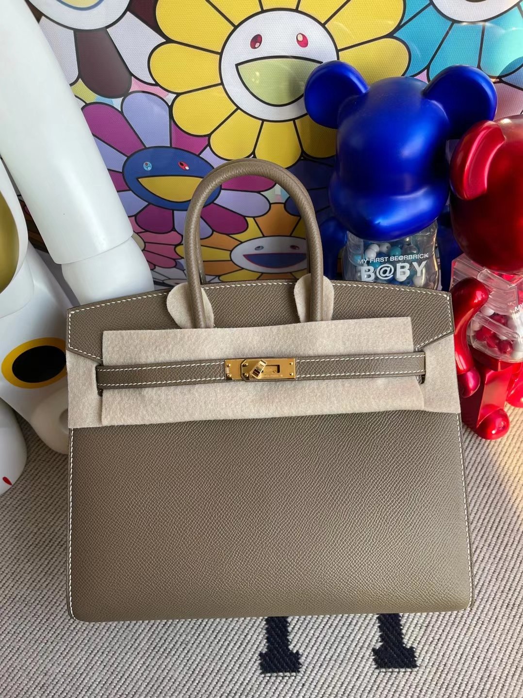 Uncle Bench Hermes Birkin Sellier Epsom Ck18 etoupe Outside sewing Gold buckle 25cm