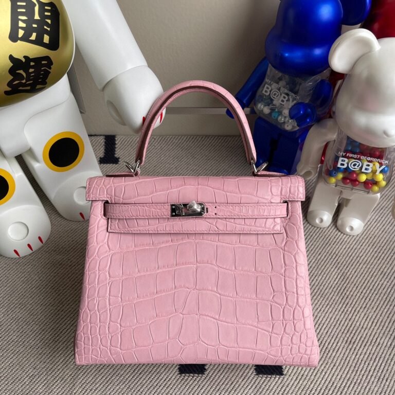 Uncle Bench Hermes Kelly Alligator matt 5p sakura pink Silver buckle 25cm