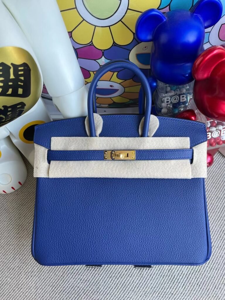 Uncle Bench Hermes Birkin 25cm togo 7T Electric blue Gold Hardware Full Handmade