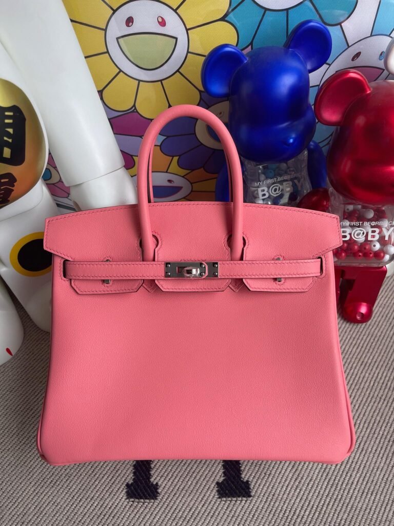 Uncle Bench Hermes Birkin 25cm Swift Rose pink Silver Hardware Full Handmade