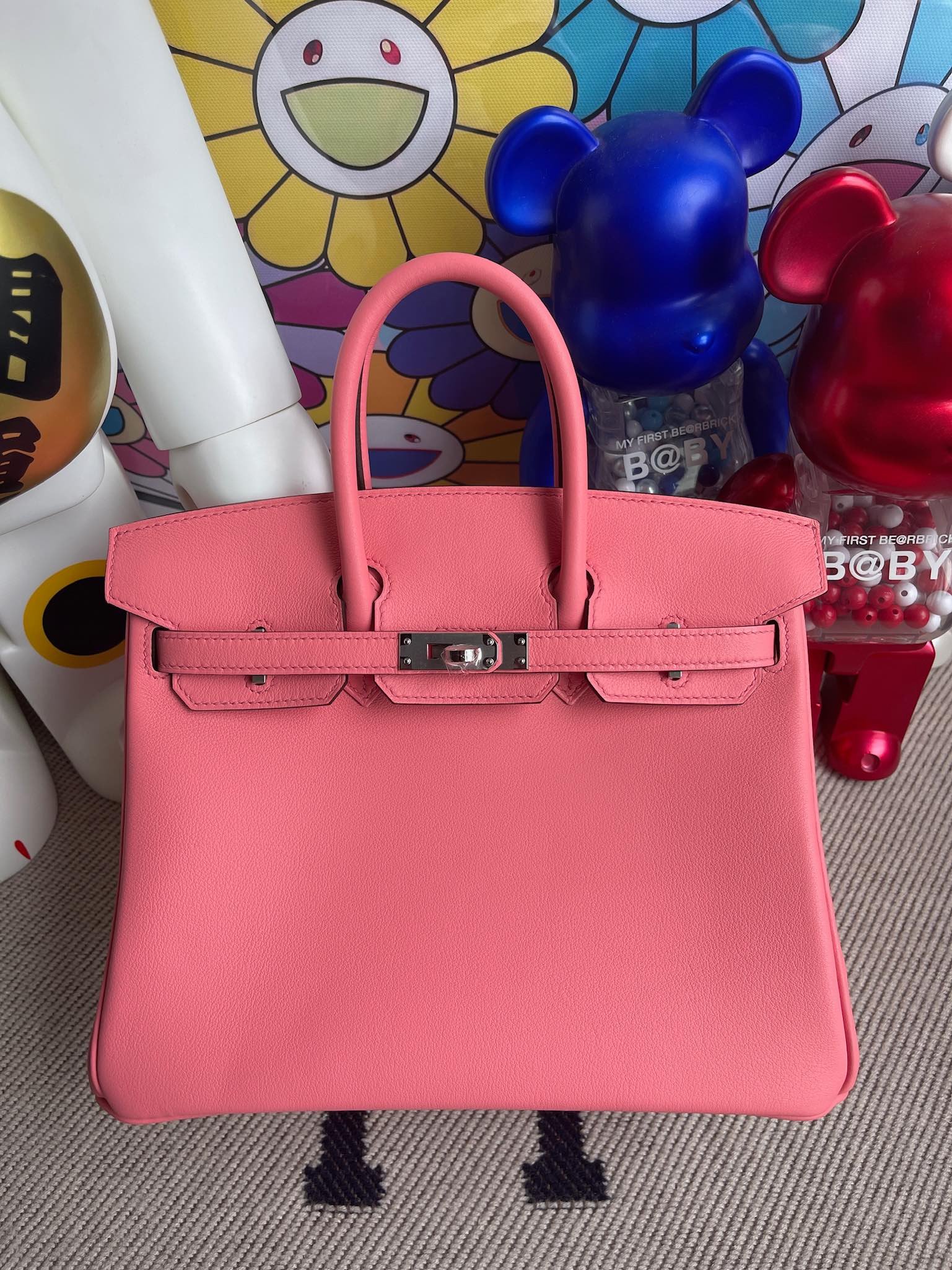 Uncle Bench Hermes Birkin 25cm Swift Rose pink Silver Hardware Full Handmade