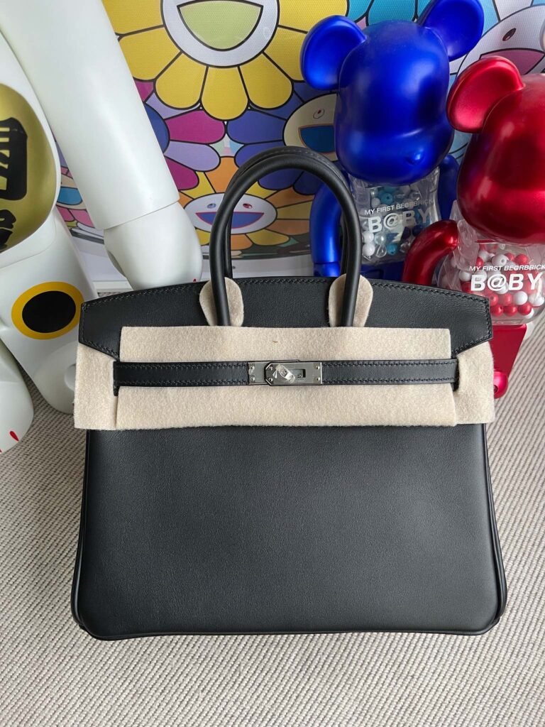 Uncle Bench Hermes Birkin 25cm new Jonathan Black Silver Hardware Full Handmade