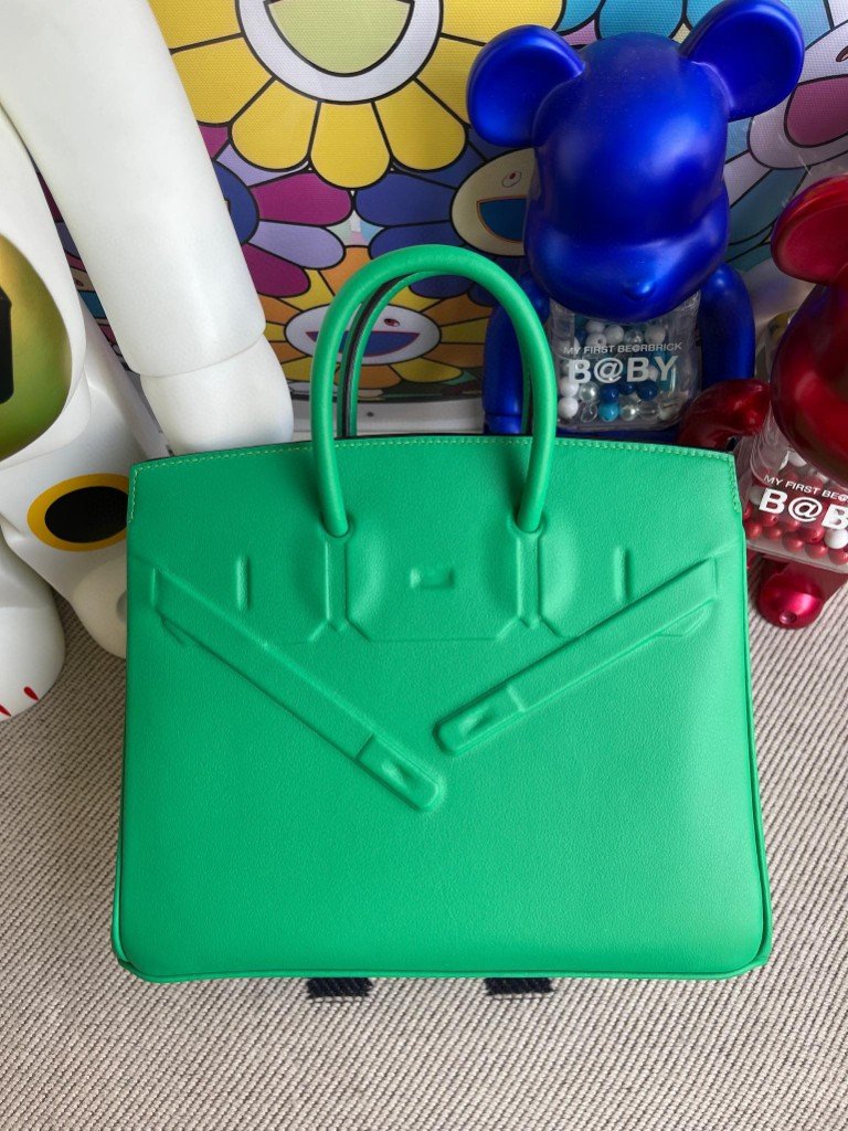 Uncle Bench Hermes Birkin Shadow 25cm 6w Mint green Full Handmade