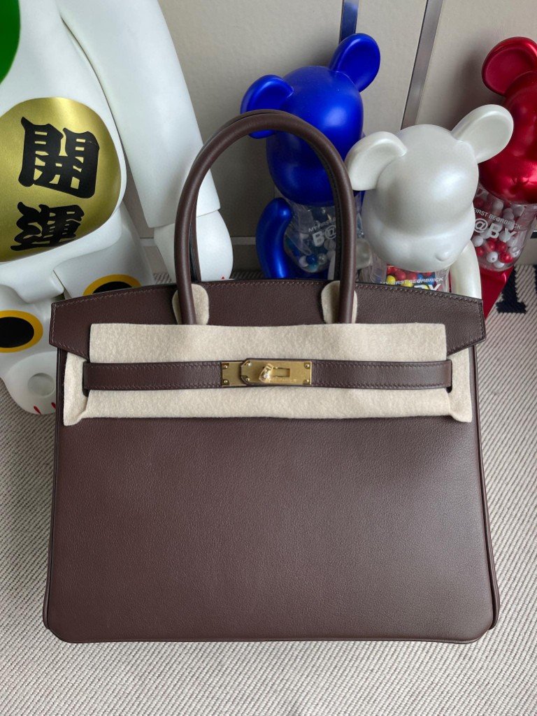 Uncle Bench Hermes Birkin 30cm Swift chocolate Gold Hardware Full Handmade