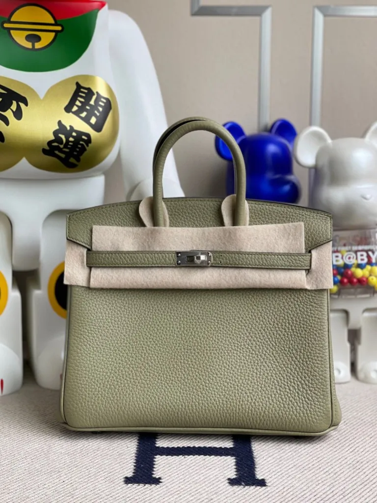 Uncle Bench Hermes Birkin 25cm Togo Salvia green Silver Hardware Full Handmade