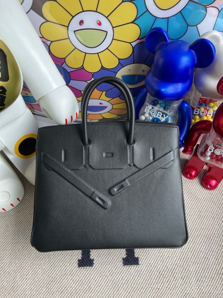 Uncle Bench Hermes Birkin Shadow 25cm ck89 Noir Full Handmade
