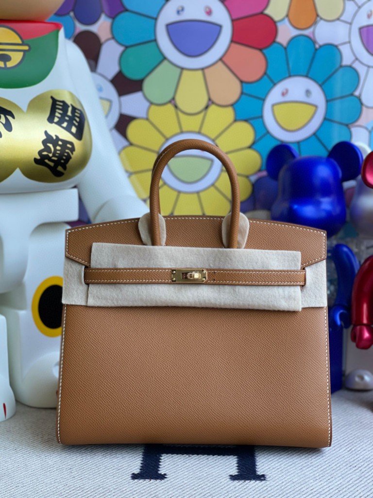 Uncle Bench Hermes Birkin 25cm Epsom ck37 Golden brown Gold Hardware Full Handmade