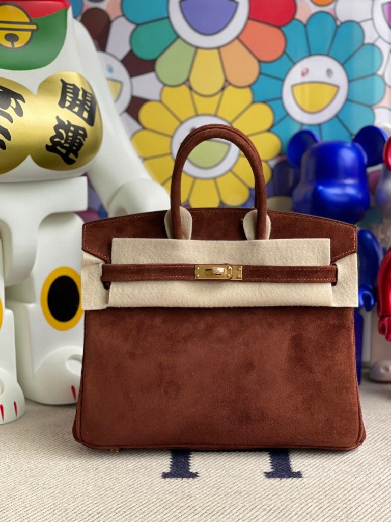 Uncle Bench Hermes Birkin 25cm chamois Ebony Gold Hardware Full Handmade