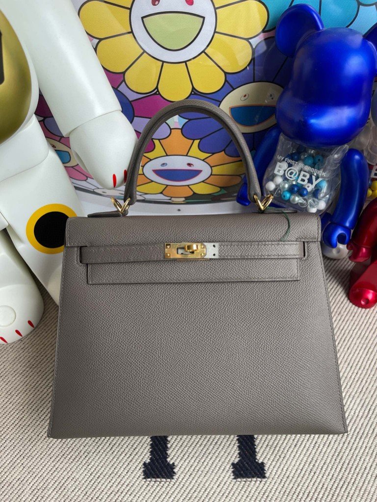 Uncle Bench Hermes Kelly 25cm Epsom etain Gold Hardware Full Handmade
