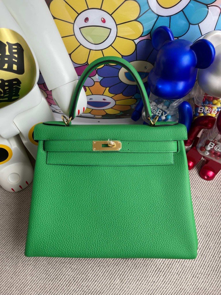 Uncle Bench Hermes Kelly 28cm togo 1K Bamboo Gold Hardware Full Handmade