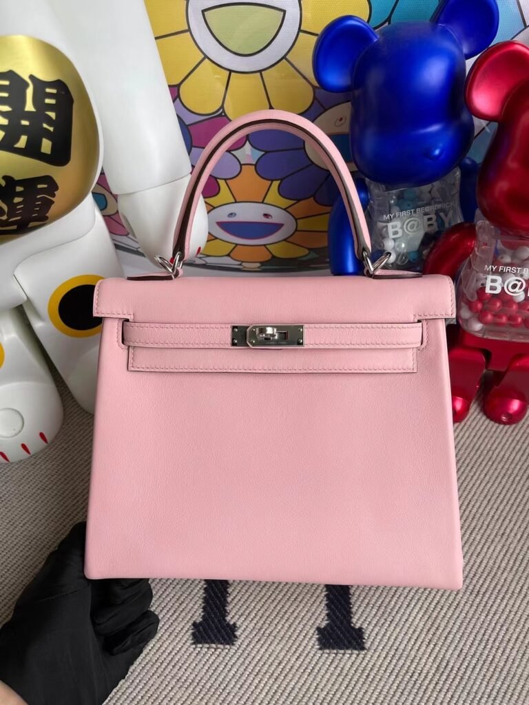 Uncle Bench Hermes Kelly 25cm Swift 3Q New pink Silver Hardware Full Handmade