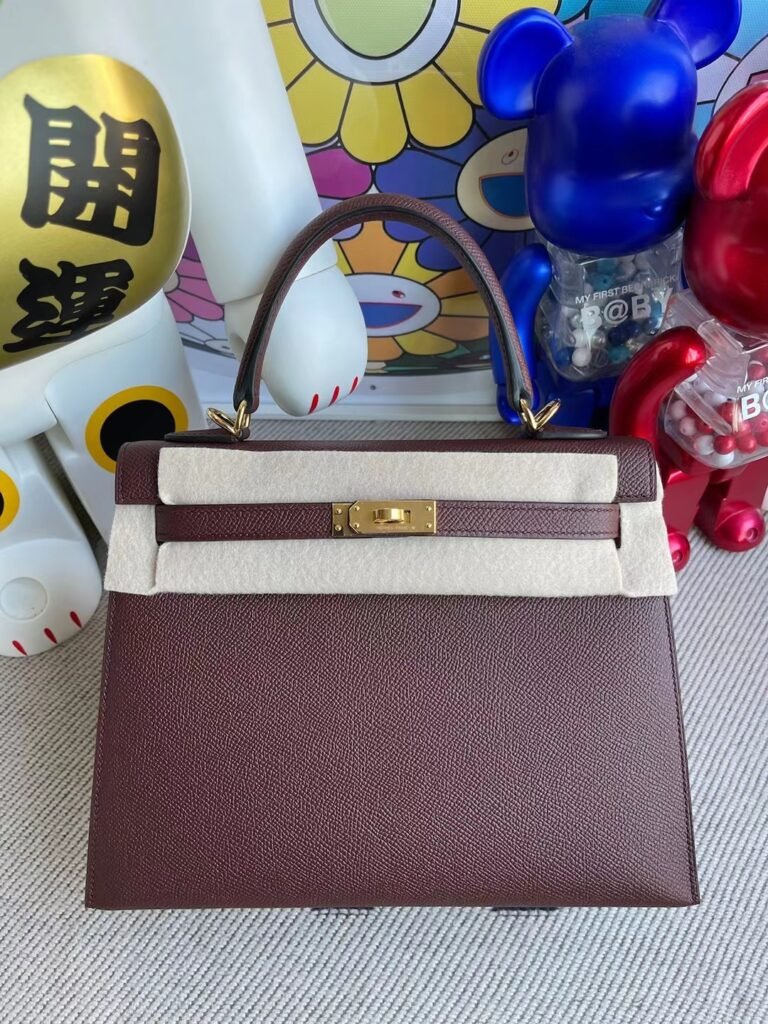 Uncle Bench Hermes Kelly 25cm Epsom Ck57 Bordeaux red Gold Hardware Full Handmade