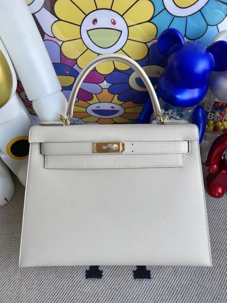 Uncle Bench Hermes Kelly 28cm Epsom Ck10 creamy white Gold Hardware Full Handmade