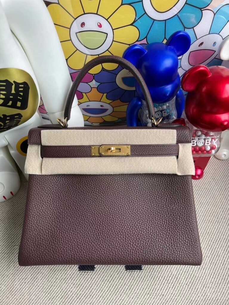 Uncle Bench Hermes Kelly 28cm Togo Ck57 Bordeaux red Gold Hardware Full Handmade