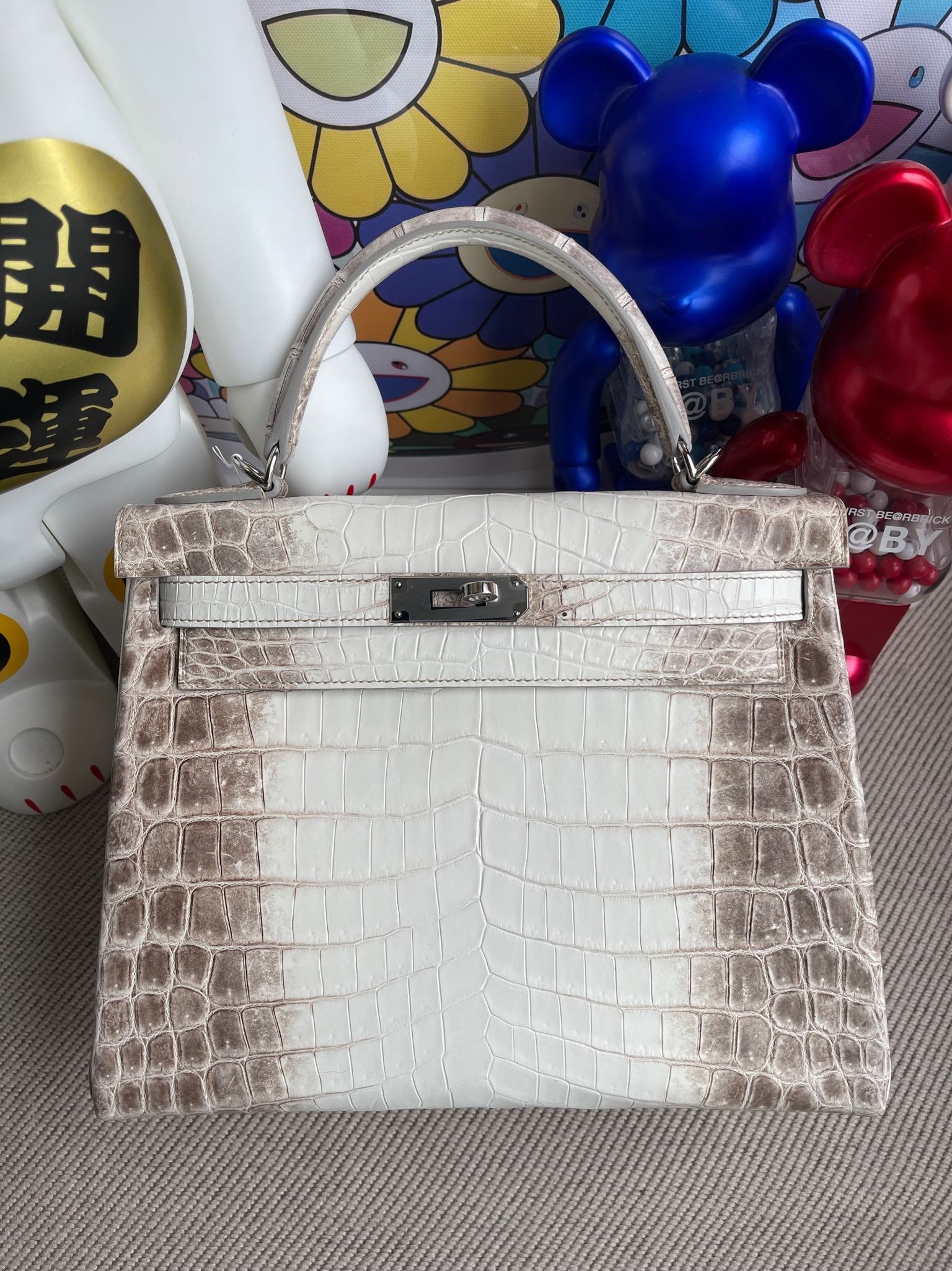 Uncle Bench Hermes Kelly 28cm Crocodile matt Himalaya Silver Hardware Full Handmade