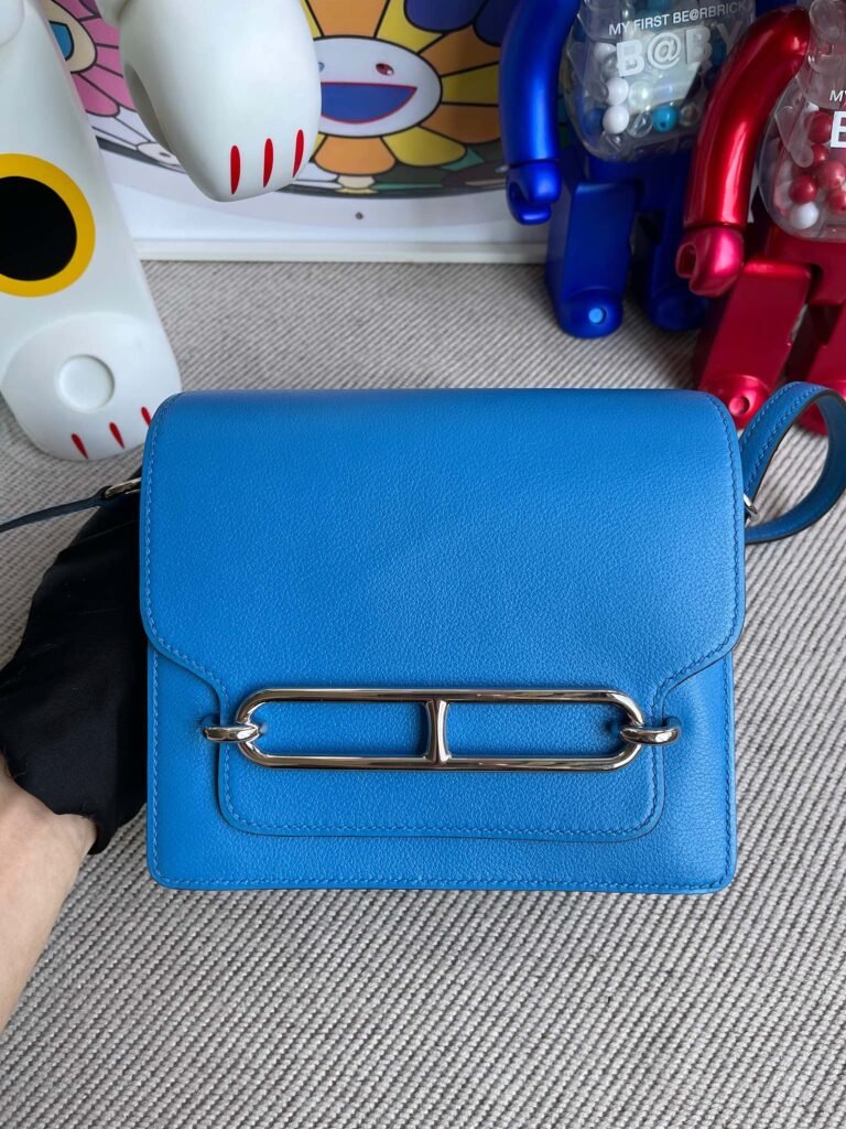 Uncle Bench Hermes Roulis 18cm evecolor sapphire & bright red Silver Hardware Full Handmade