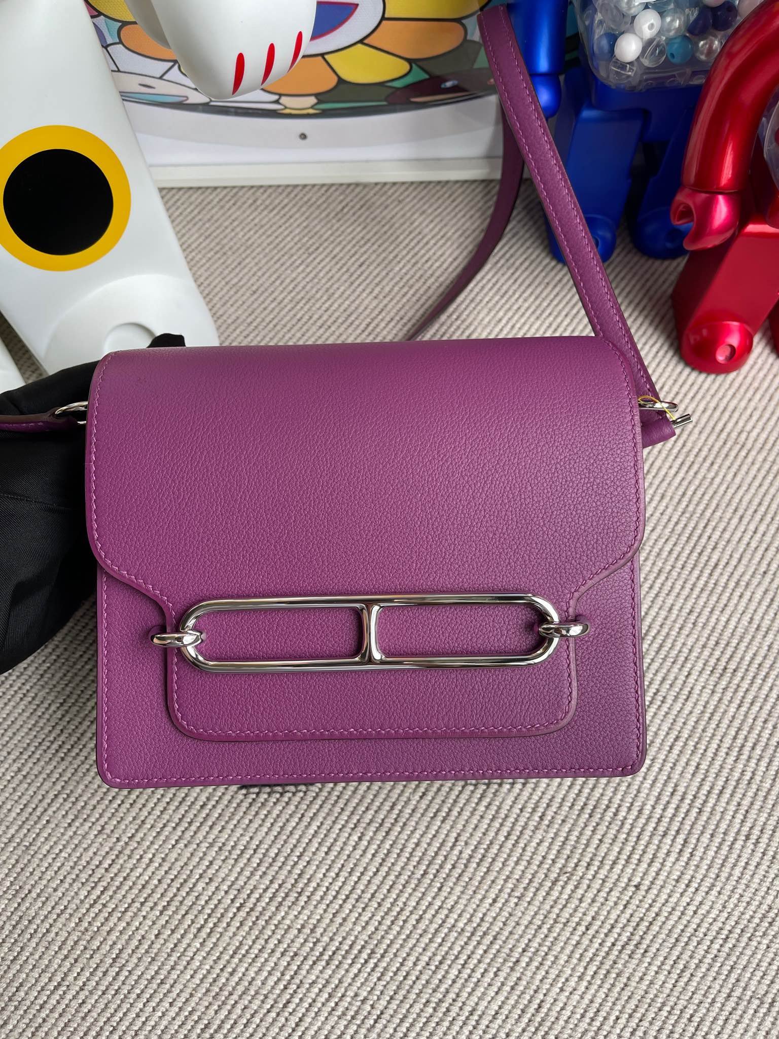 Uncle Bench Hermes Roulis 18cm Evecolor P9 Anemone Silver Hardware Full Handmade