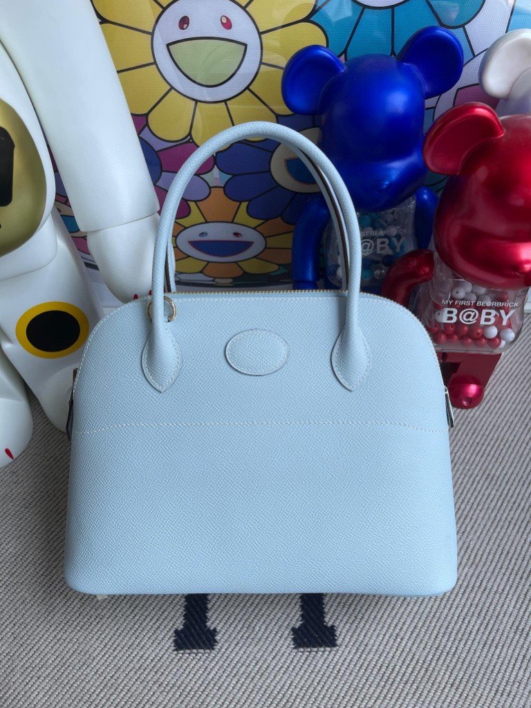 Uncle Bench Hermes Bolide 27cm Epsom T0 blue fog Gold Hardware Full Handmade