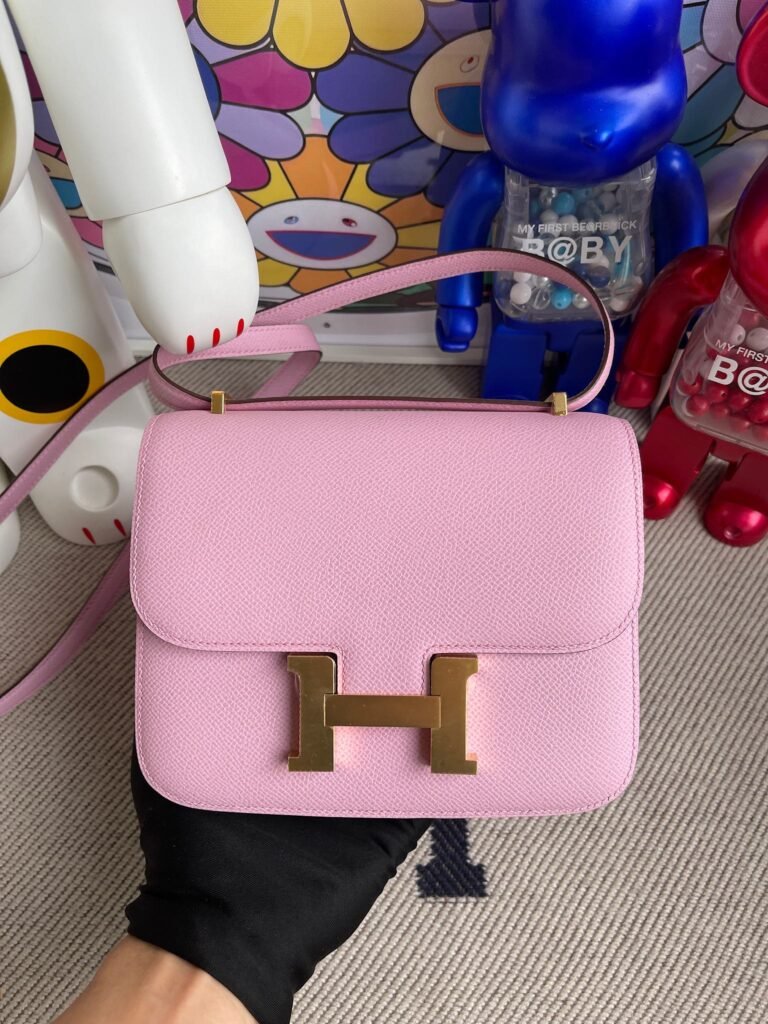 Uncle Bench Hermes Constance Epsom X9 mallow purple gold Hardware 18cm Full Handmade