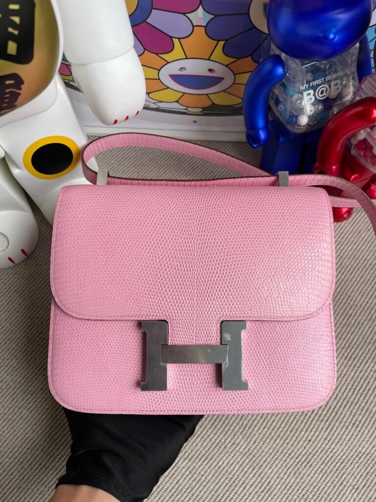 Uncle Bench Hermes Constance Lizard shiny 3Q Pink Silver Hardware 24cm Full Handmade
