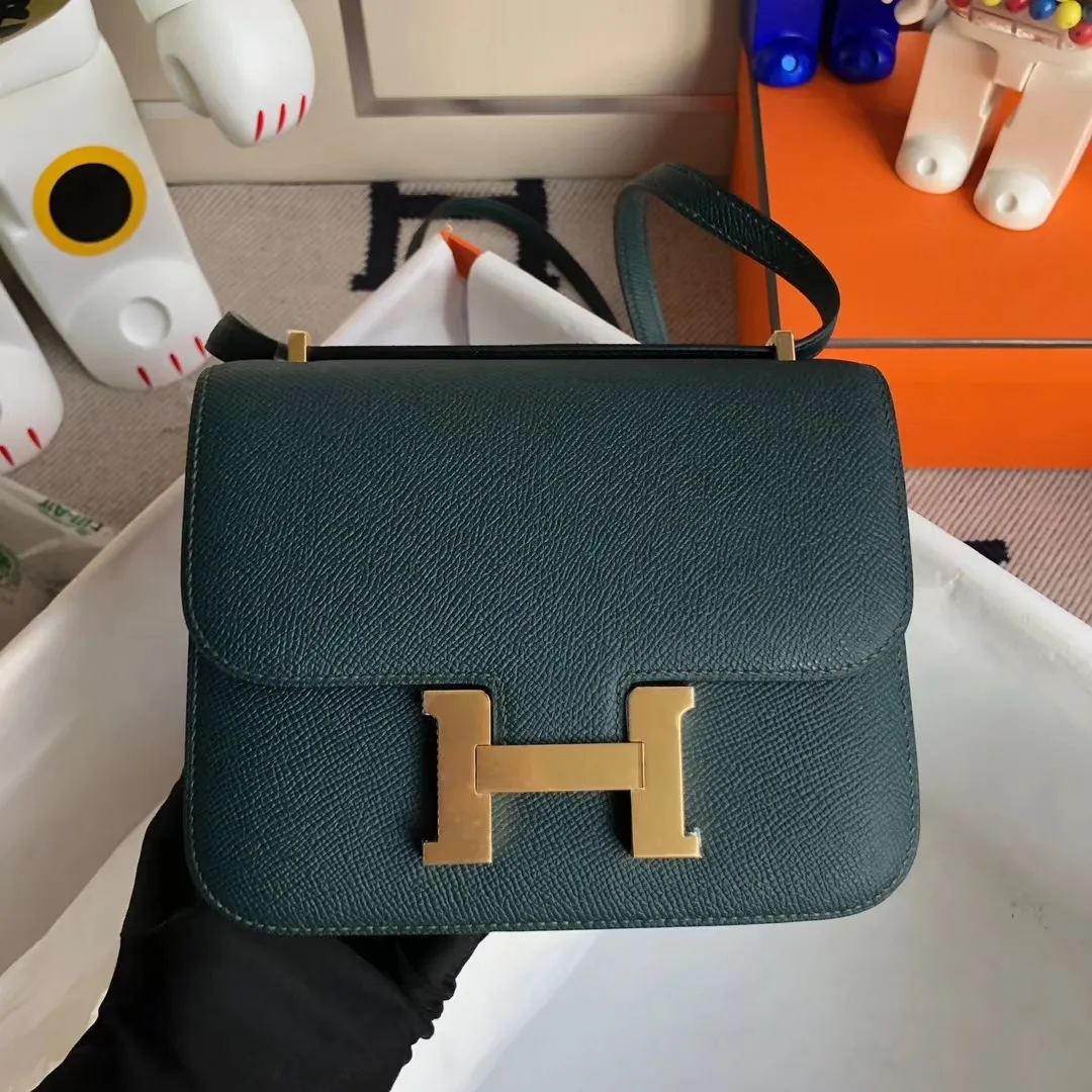Uncle Bench Hermes Constance Epsom 6O Cypress green Gold Hardware 18cm Full Handmade
