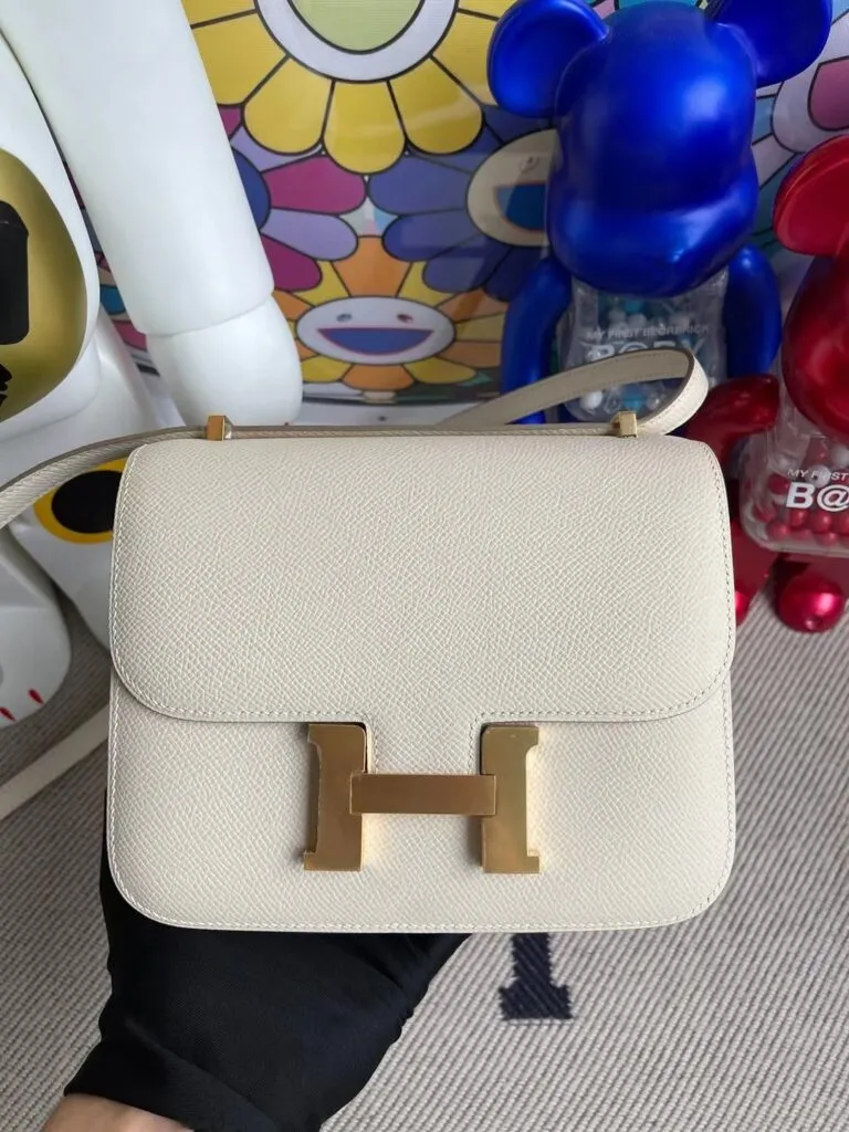 Uncle Bench Hermes Constance Epsom Ck10 Craie Gold Hardware 18cm Full Handmade