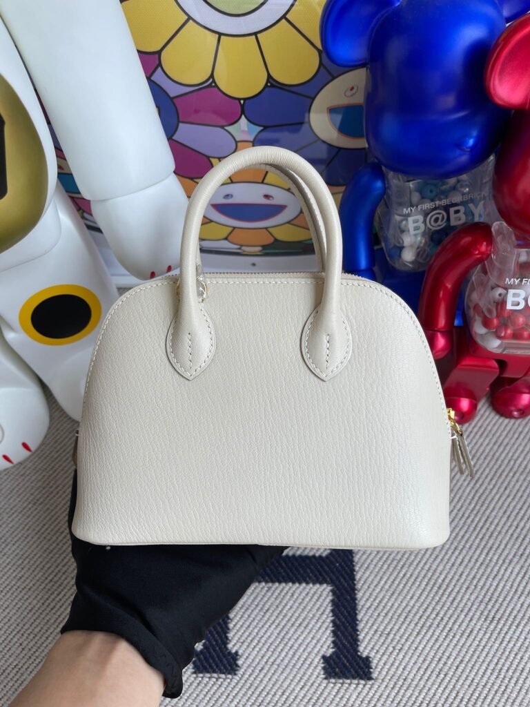 Uncle Bench Hermes Mini bolide Chevre ck10 Craie Gold Hardware 19cm Full Handmade