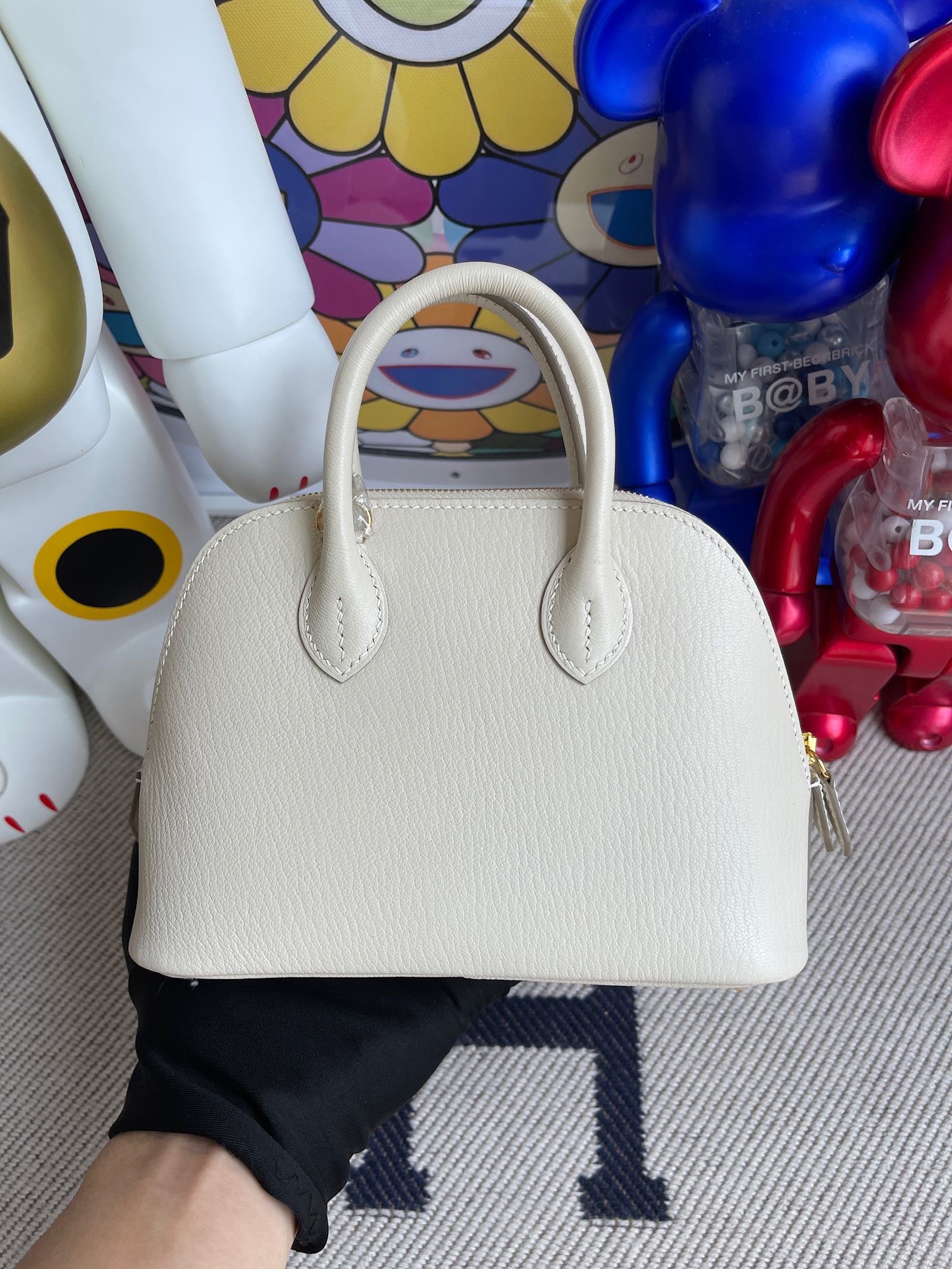 Uncle Bench Hermes Mini bolide Chevre ck10 Craie Gold Hardware 19cm Full Handmade