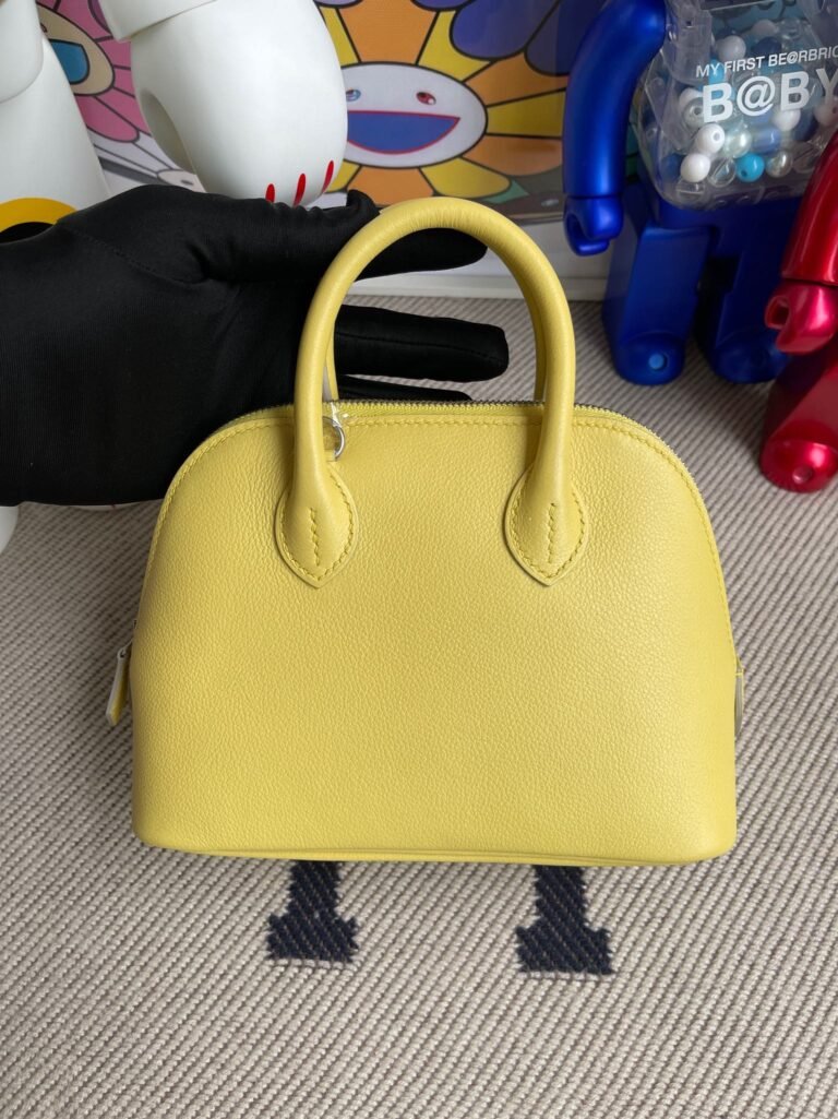 Uncle Bench Hermes Mini bolide chevre c9 yellow Silver Hardware 19cm Full Handmade