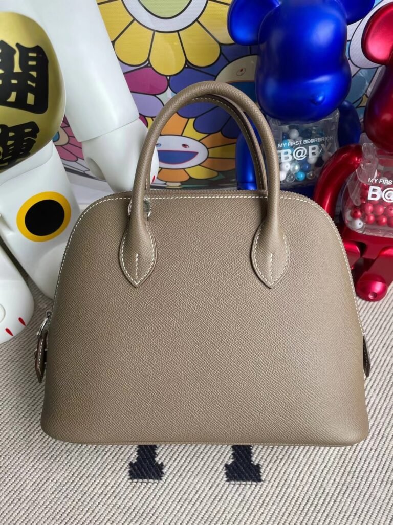Uncle Bench Hermes Bolide evercolor Ck18 Etoupe Silver Hardware 25cm Full Handmade