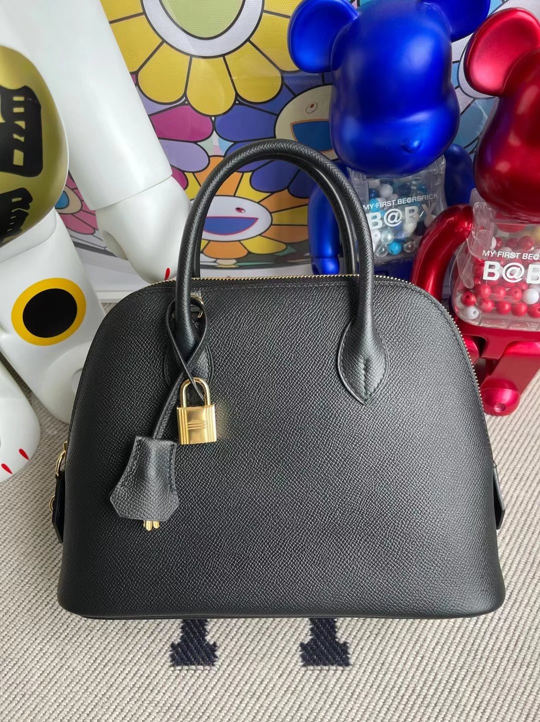 Uncle Bench Hermes Bolide evercolor Ck89 Black Gold Hardware 25cm Full Handmade