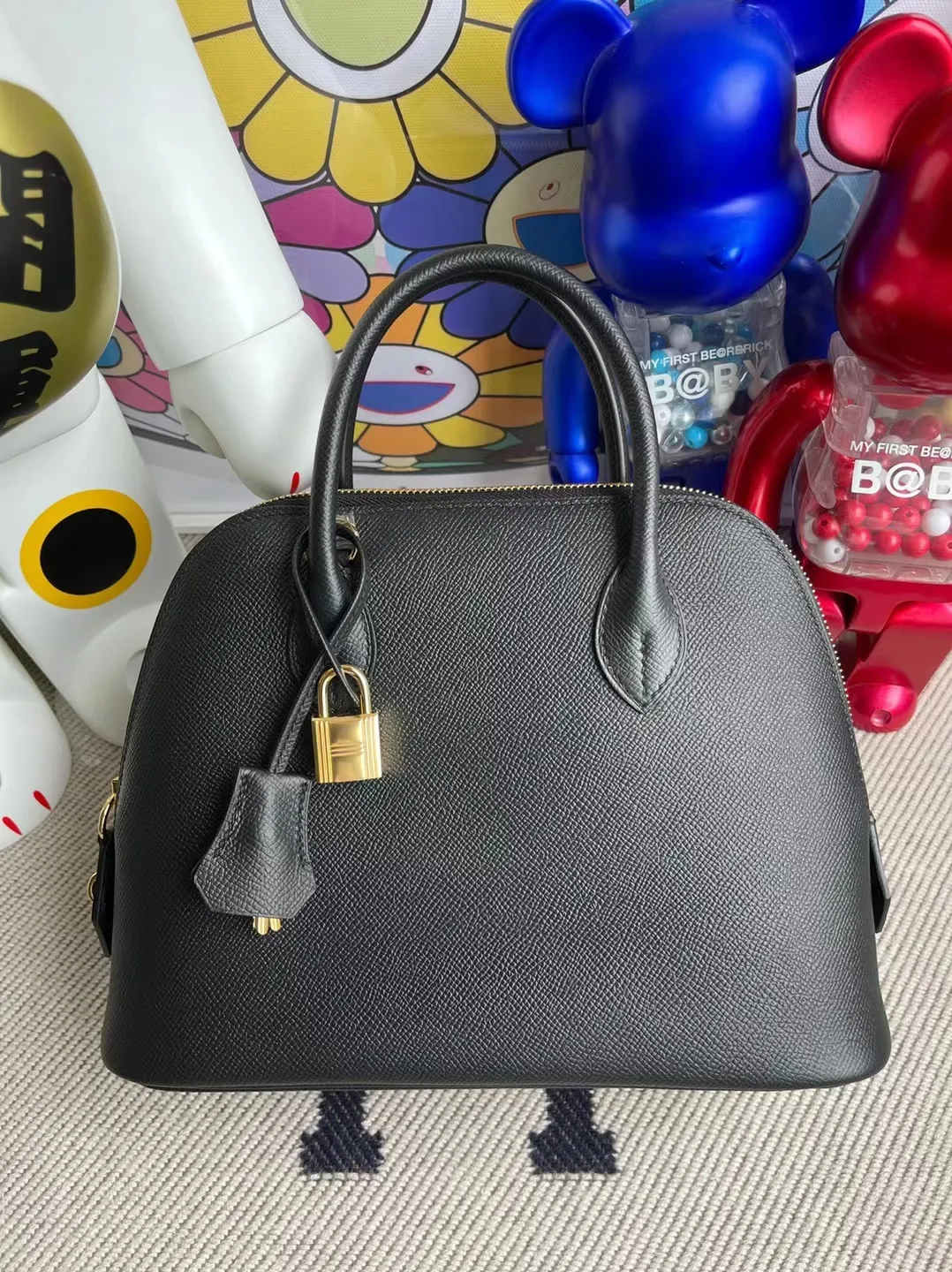 Uncle Bench Hermes Bolide evercolor Ck89 Black Gold Hardware 25cm Full Handmade