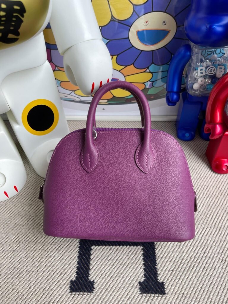 Uncle Bench Hermes Mini Bolide evecolor p9 anemone Silver Hardware 19cm Full Handmade