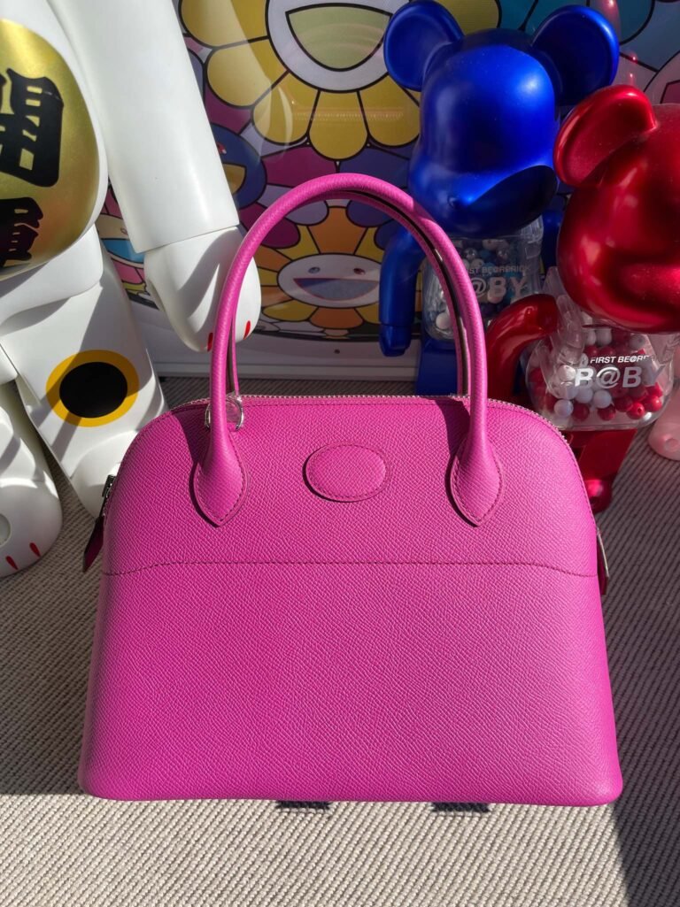 Uncle Bench Hermes Bolide Epsom Rose pink Silver Hardware 27cm Full Handmade