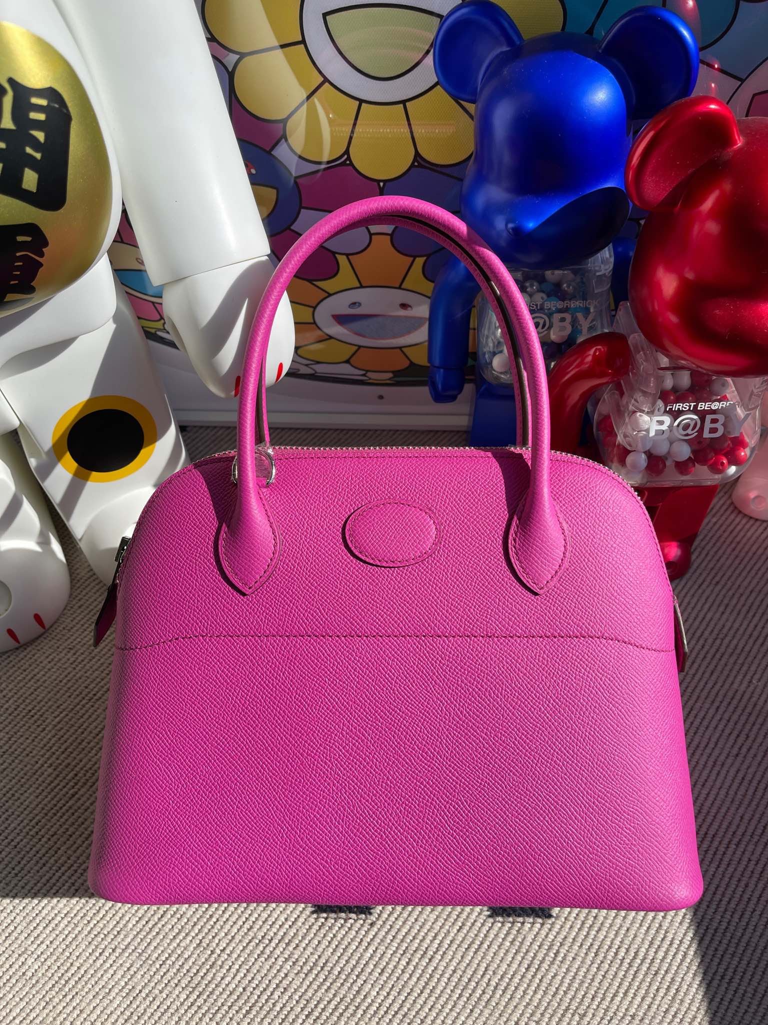 Uncle Bench Hermes Bolide Epsom Rose pink Silver Hardware 27cm Full Handmade