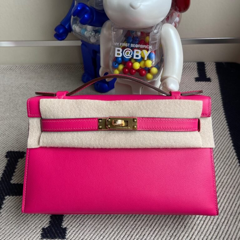 Uncle Bench Hermes kelly pochette Swift Rose mexico Gold Hardware 22cm Full Handmade