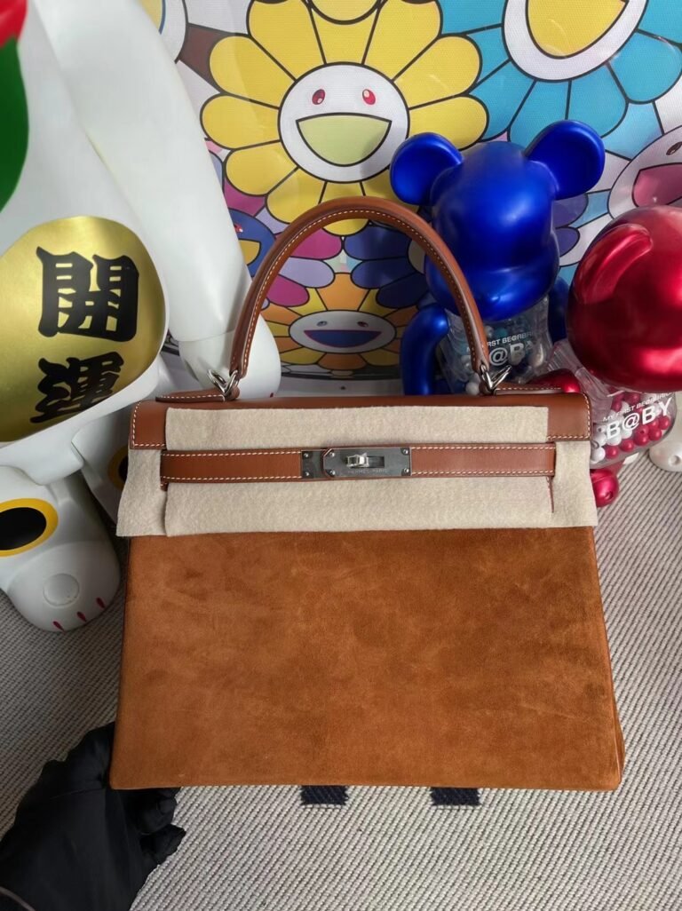 Uncle Bench Hermes kelly chamois & Barenia Ck37 Golden Silver Hardware 28cm Full Handmade