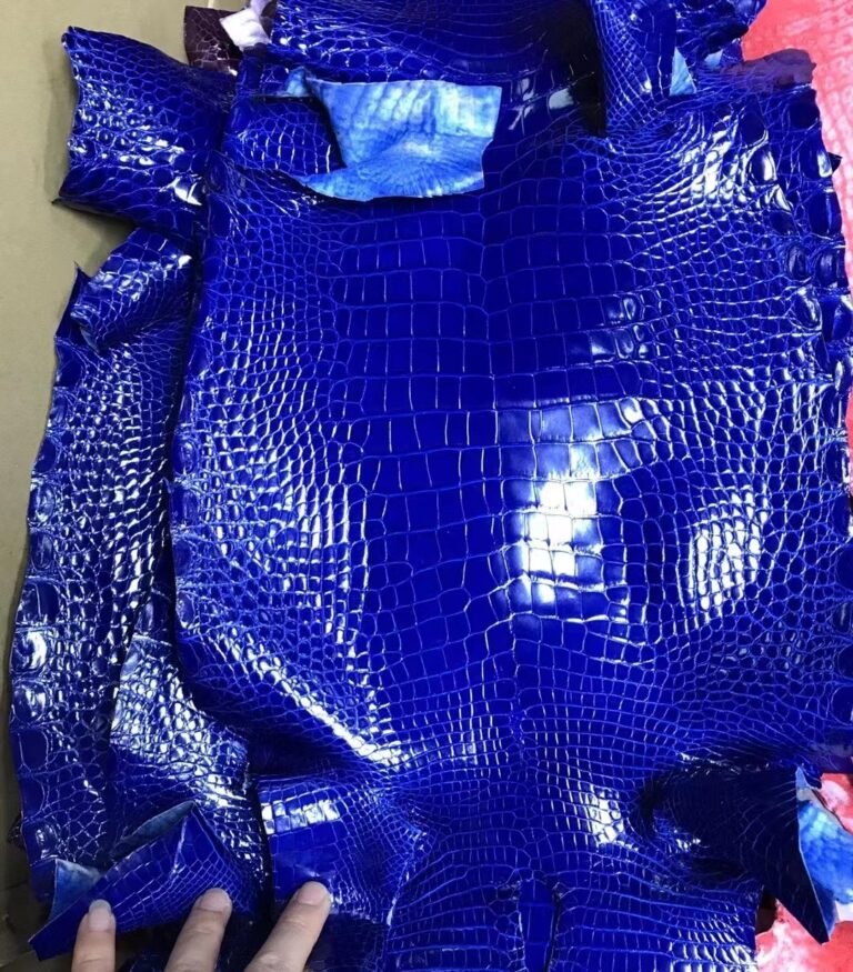 Uncle Bench Hermes Leather crocodile shiny Electric blue customized